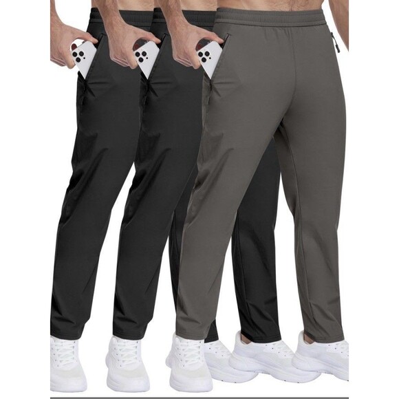 PARISDIARY Other - 3 Pack Parisian Men’s Athletic Pants Zipper Black, Black, Dark Gray In Medium